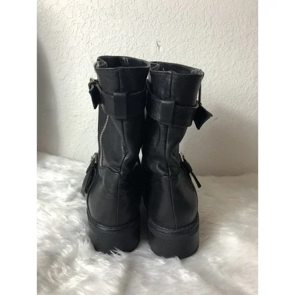 Aquatalia Womens Moto Ankle Boots Size 9.5 Black - Picture 4 of 10